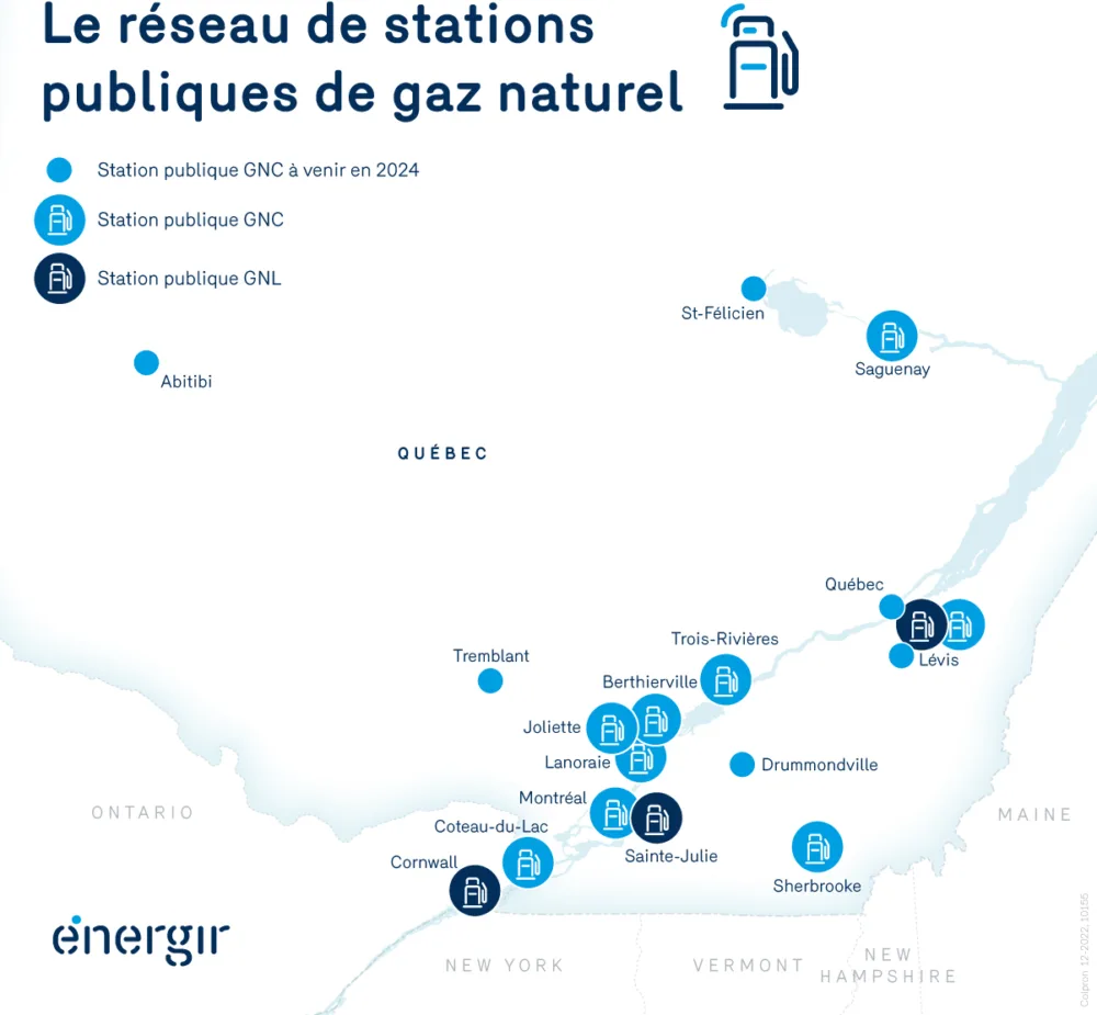 Carte Reseau de stations publiques gaz naturel 215pourcent